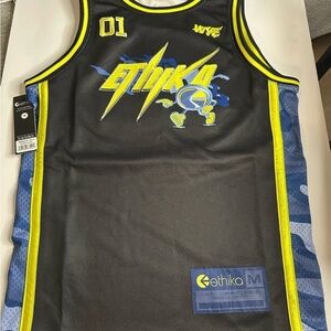 Ethika Bolt Camo Black & Yellow Basketball Jersey -  Youth Size M-NEW with Tags